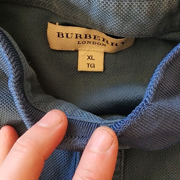 Authentic Burberry Brit Mens Shirt Blue Color Size Small XL Polo - Picture 5 of 10
